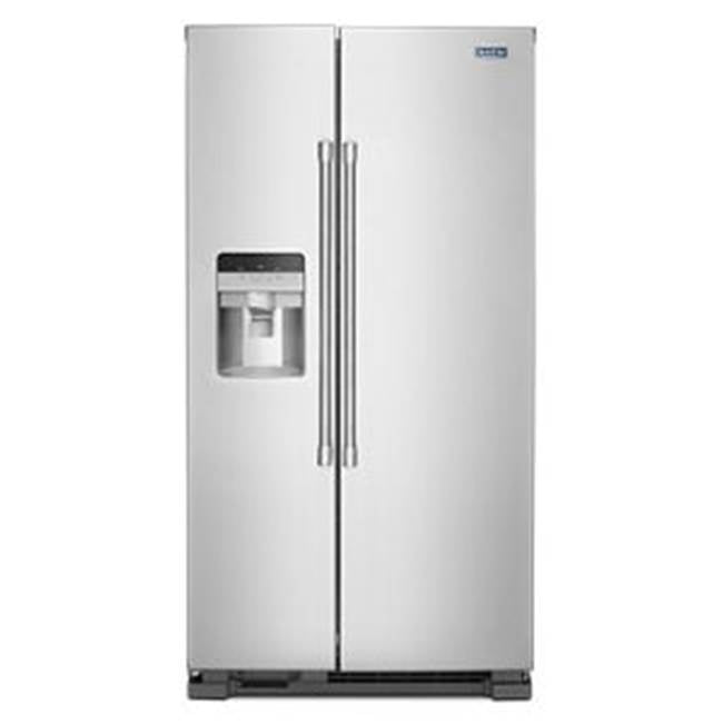 Maytag - 25 Cu Ft, 36 Inch Width, Led Lighting, Dual Pad Dispenser, Idi, Pizza Pocket, Afp Stainless - Fingerprint Resistant Stainless Steel