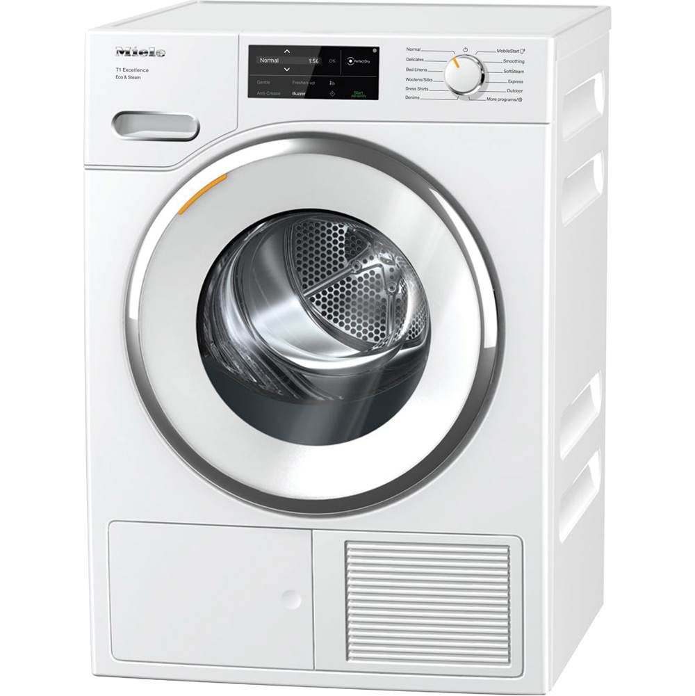 Miele - TXI680 WP Eco&Steam - 24'' T1 Dryer Heat Pump Sensortronic Glass Door WiFi (Lotus White) - Lotus White