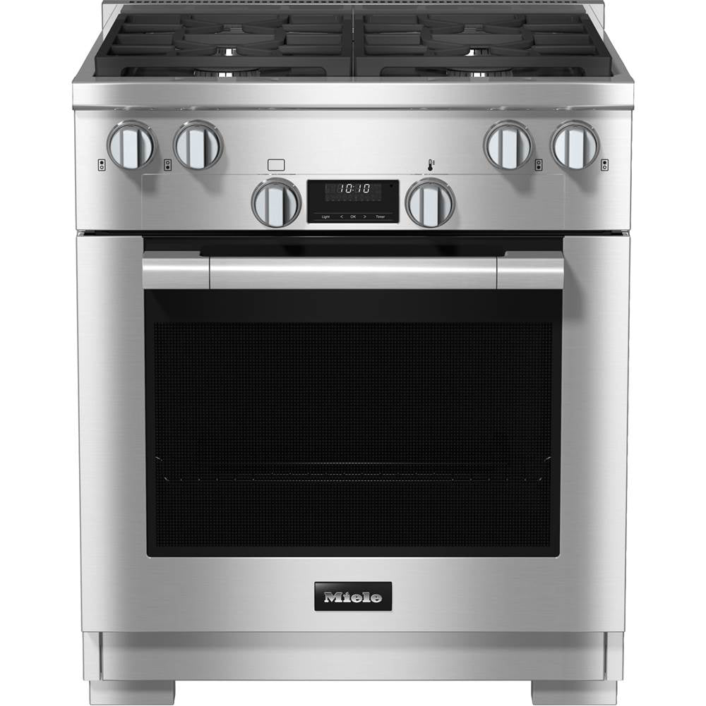 Miele - HR 1124-3 G AG - 30'' Gas Range DirectSelect 4 Burner - Clean Touch Steel