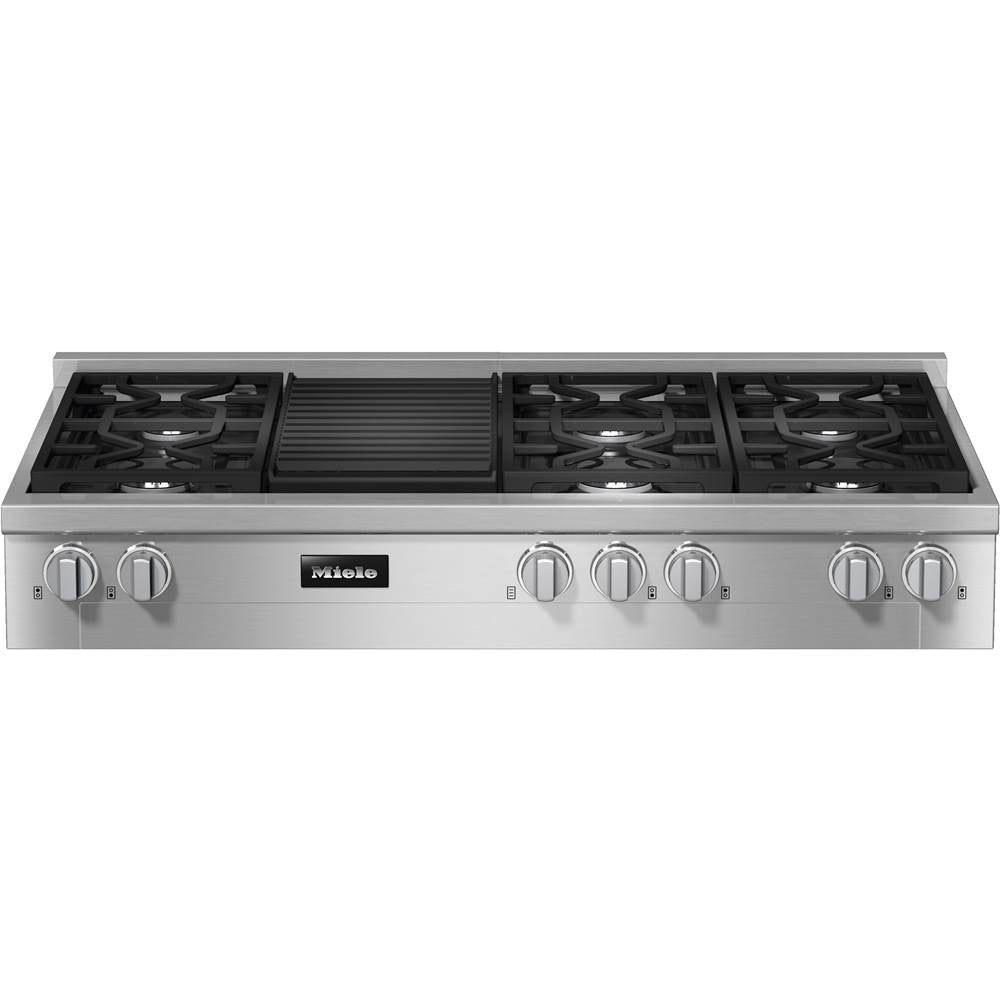Miele - KMR 1355-3 G GR - 48'' Rangetop 6 Burner/Grill Nat Gas DirectSelect