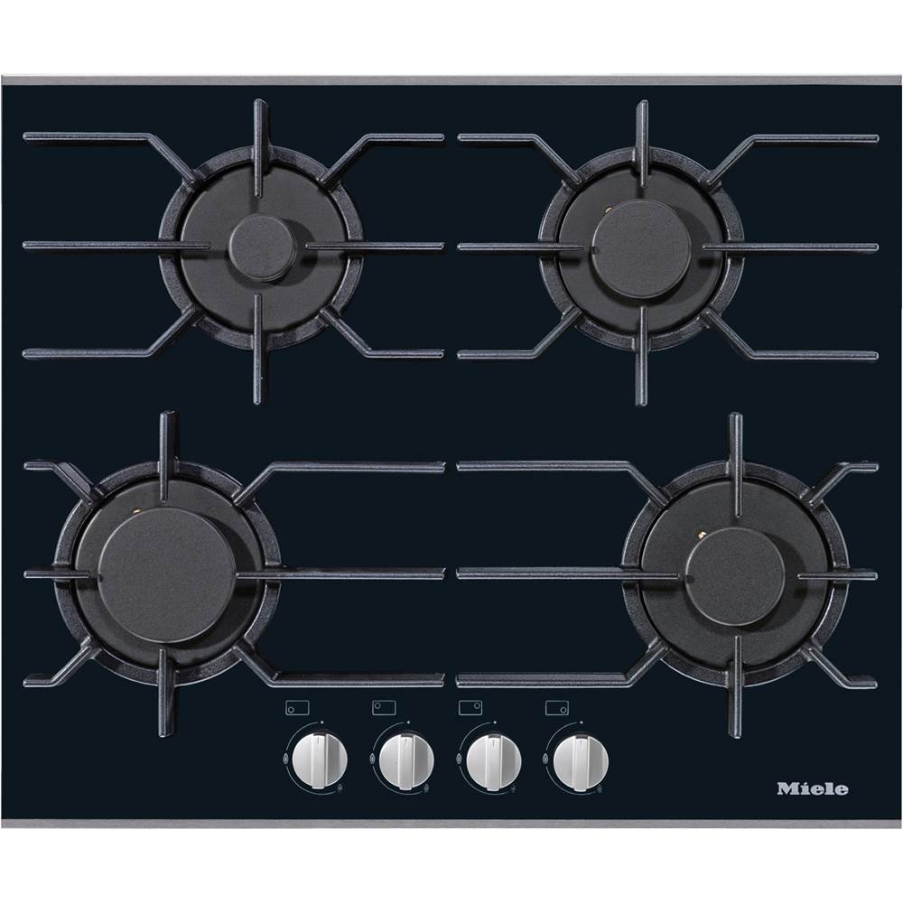 Miele - KM 3010 G - 24'' Cooktop on Black Glass Cooktop Nat Gas (Stainless Steel)