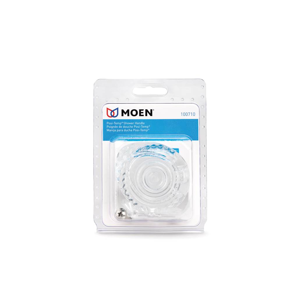 Posi-Temp Knob Handle Kit with White and Chrome Insert