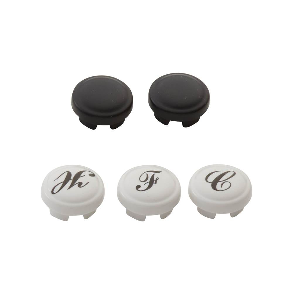 Moen - Kingsley Hot and Cold Handle Index Caps Kit - Wrought Iron