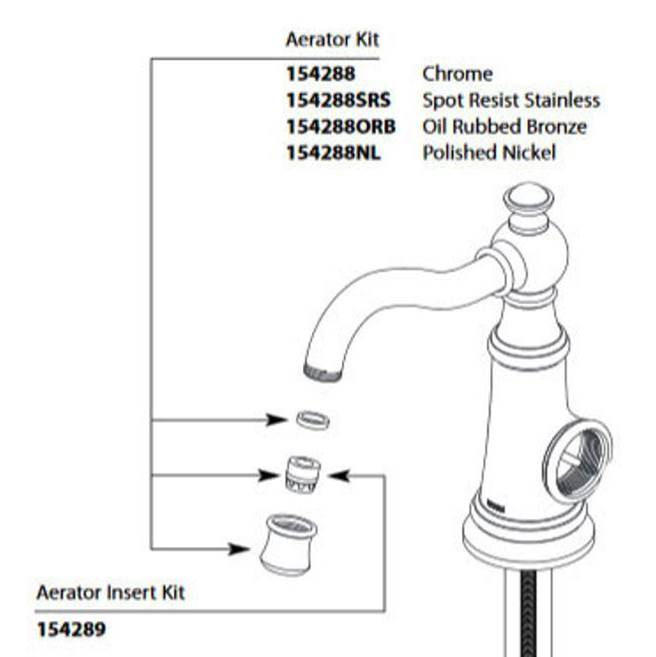 Moen - AERATOR SHELL AND INSERT SRS - Spot Resist Stainless