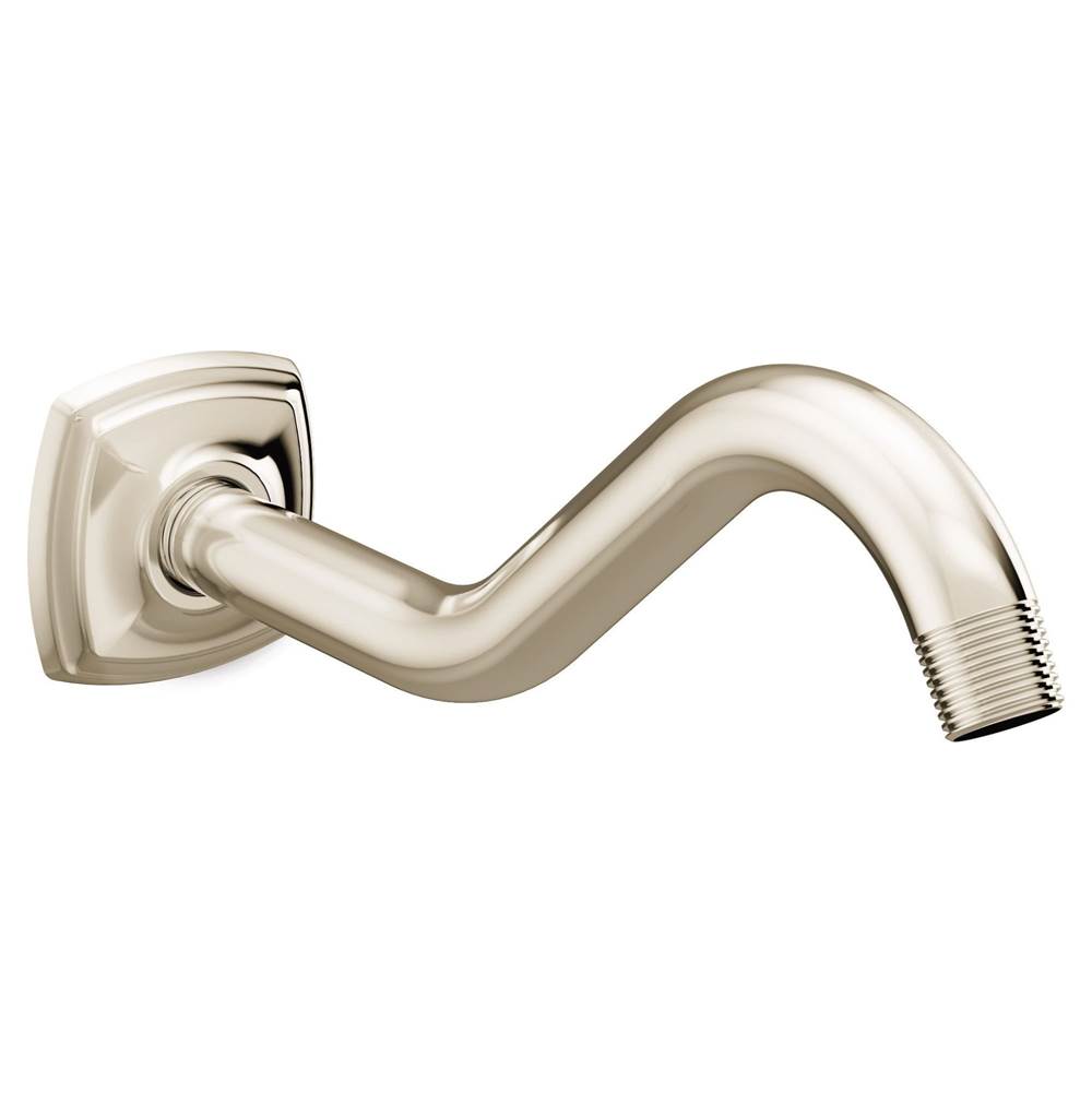 Curved Shower Arm with Wall Flange, Chrome