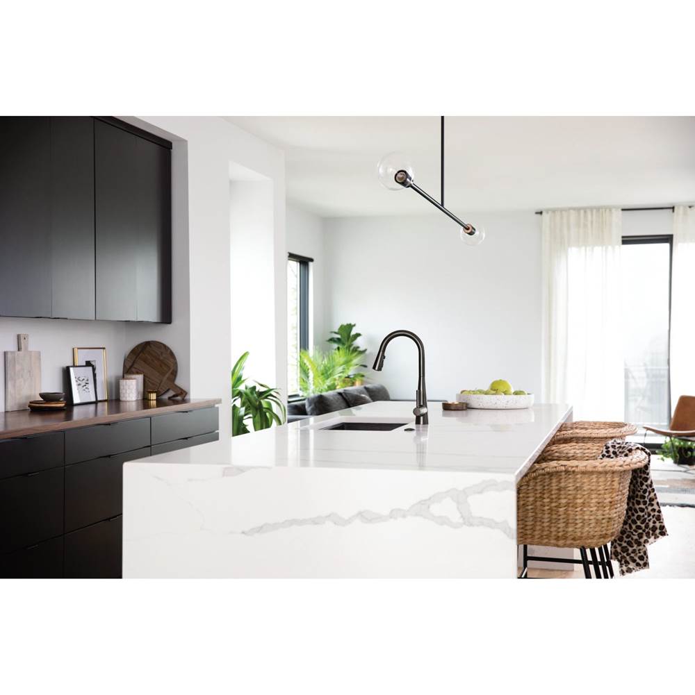 Sleek One-Handle High Arc Pulldown Kitchen Faucet Featuring Power Boost, Chrome