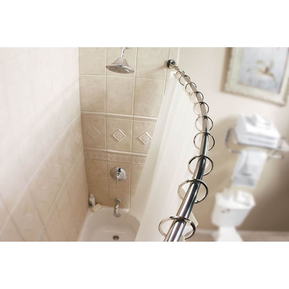 Brushed Nickel 5' Curved Shower Rod
