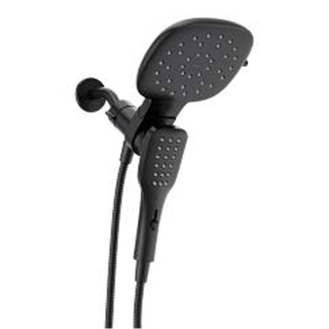 Moen - Matte black eight-function 7'' diameter spray head standard with handshower - Matte Black