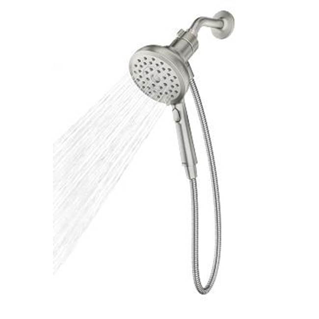 Moen - Spot Resist Brushed Nickel Eight-Function 5'' Diameter Spray Head Handshower - Spot Resist Brushed Nickel