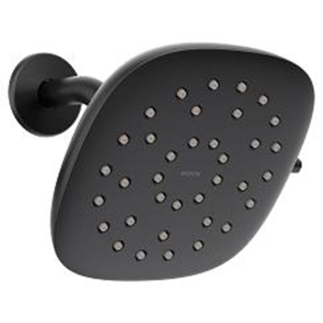 Moen - Matte black eight-function 6'' diameter spray head rainshower - Matte Black