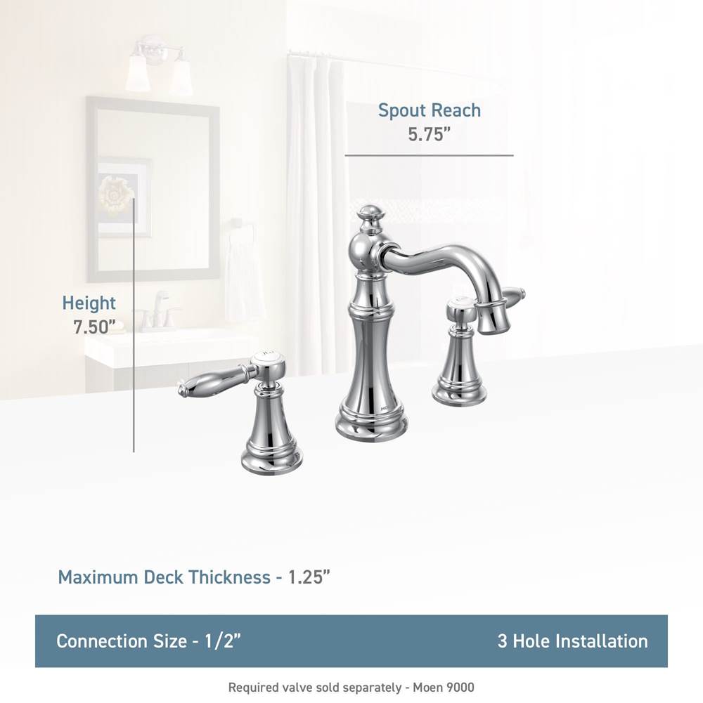 Weymouth 8 in. Widespread 2-Handle High-Arc Bathroom Faucet Trim Kit in Chrome (Valve Sold Separately)