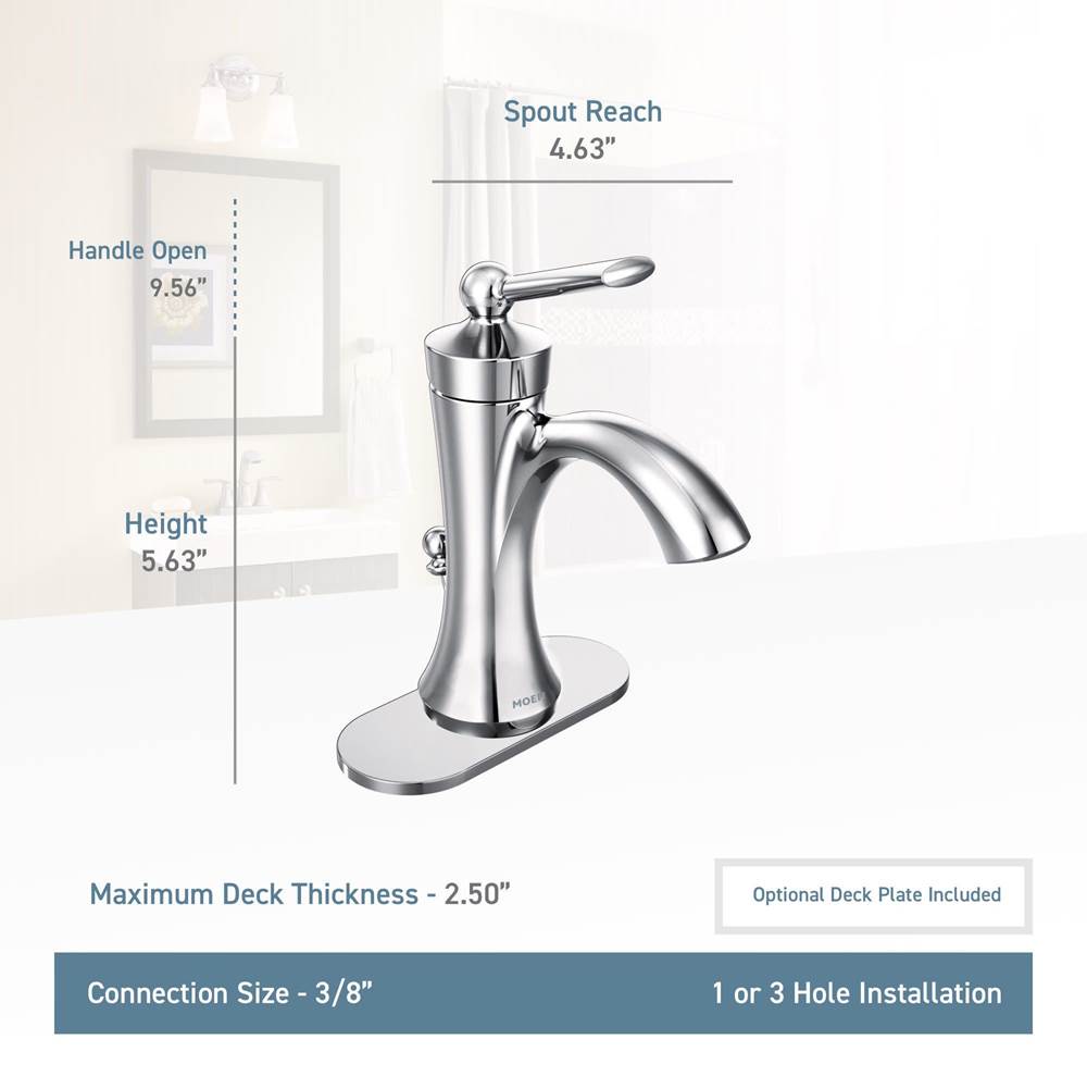 Wynford One-Handle High-Arc Bathroom Faucet with Drain Assembly, Chrome