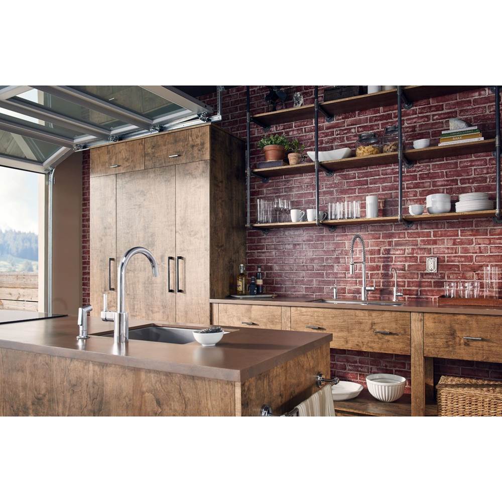 Align One-Handle High-Arc Modern Kitchen Faucet with Side Spray, Chrome