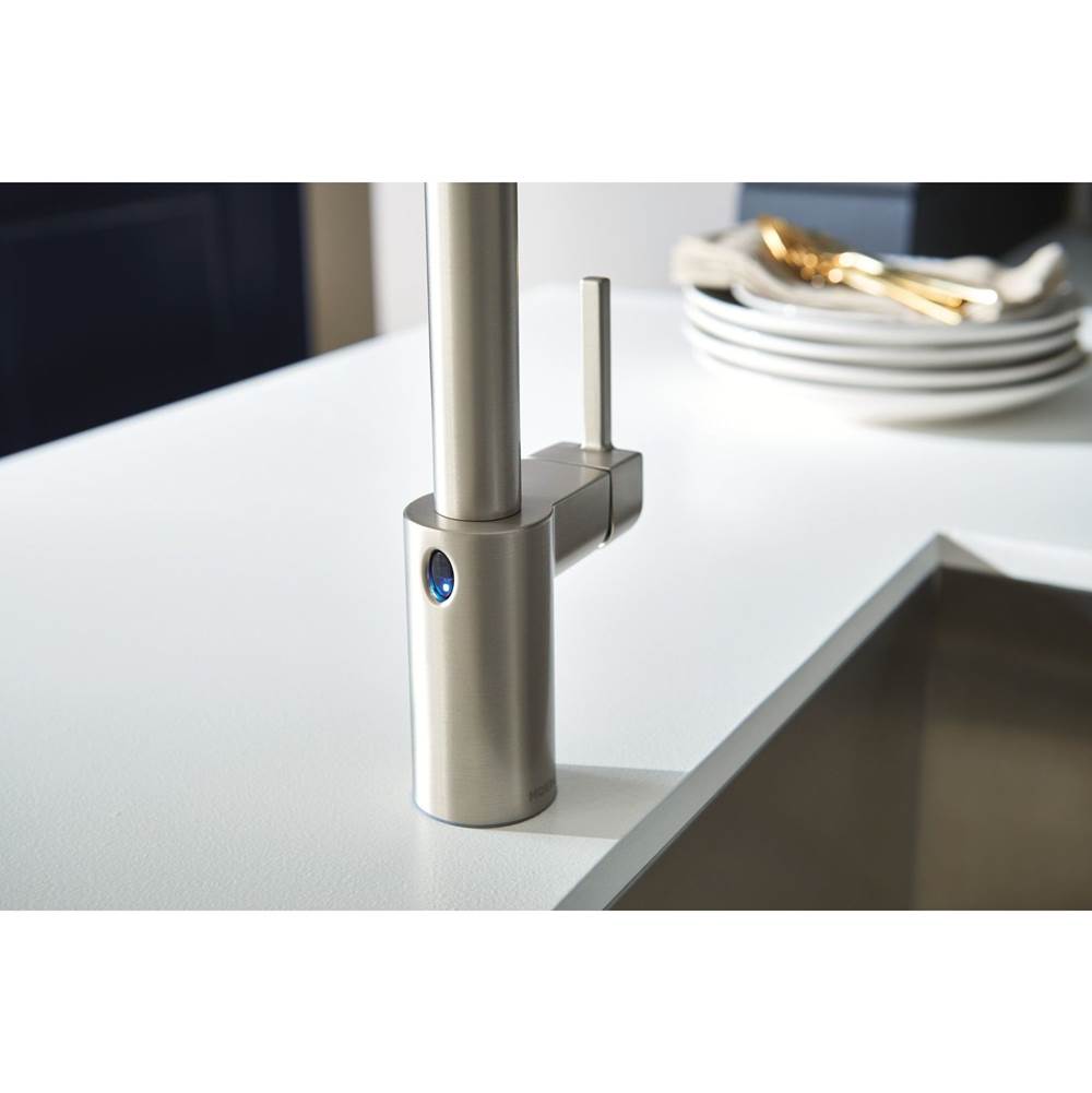 Moen 5923EWC Align Motionsense Wave Sensor Touchless One Handle Pre-Rinse Spring Kitchen Faucet, Brushed Gold