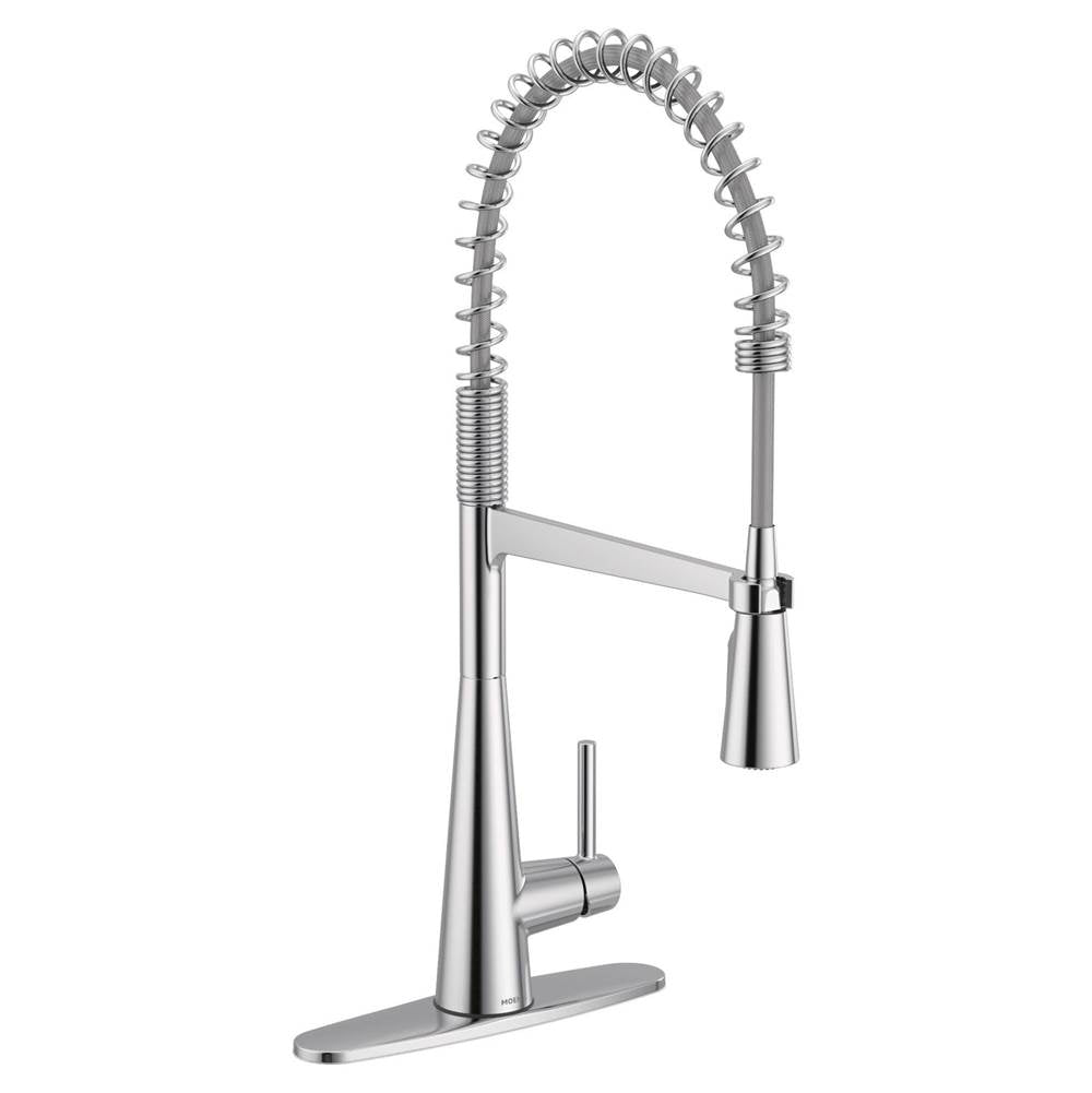 Sleek One Handle Pre-Rinse Spring Pulldown Kitchen Faucet with Power Boost, Chrome