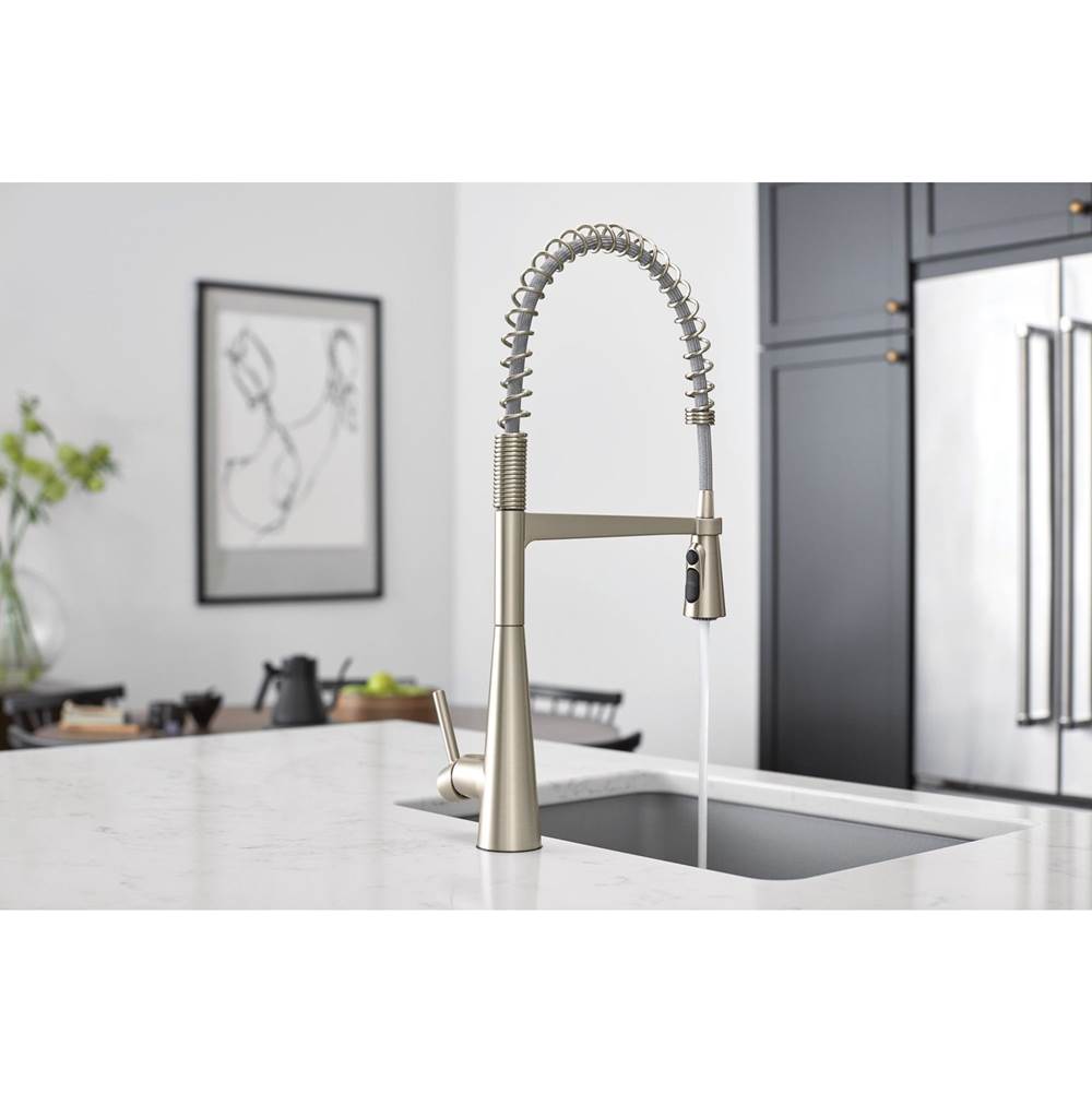 Sleek One Handle Pre-Rinse Spring Pulldown Kitchen Faucet with Power Boost, Chrome