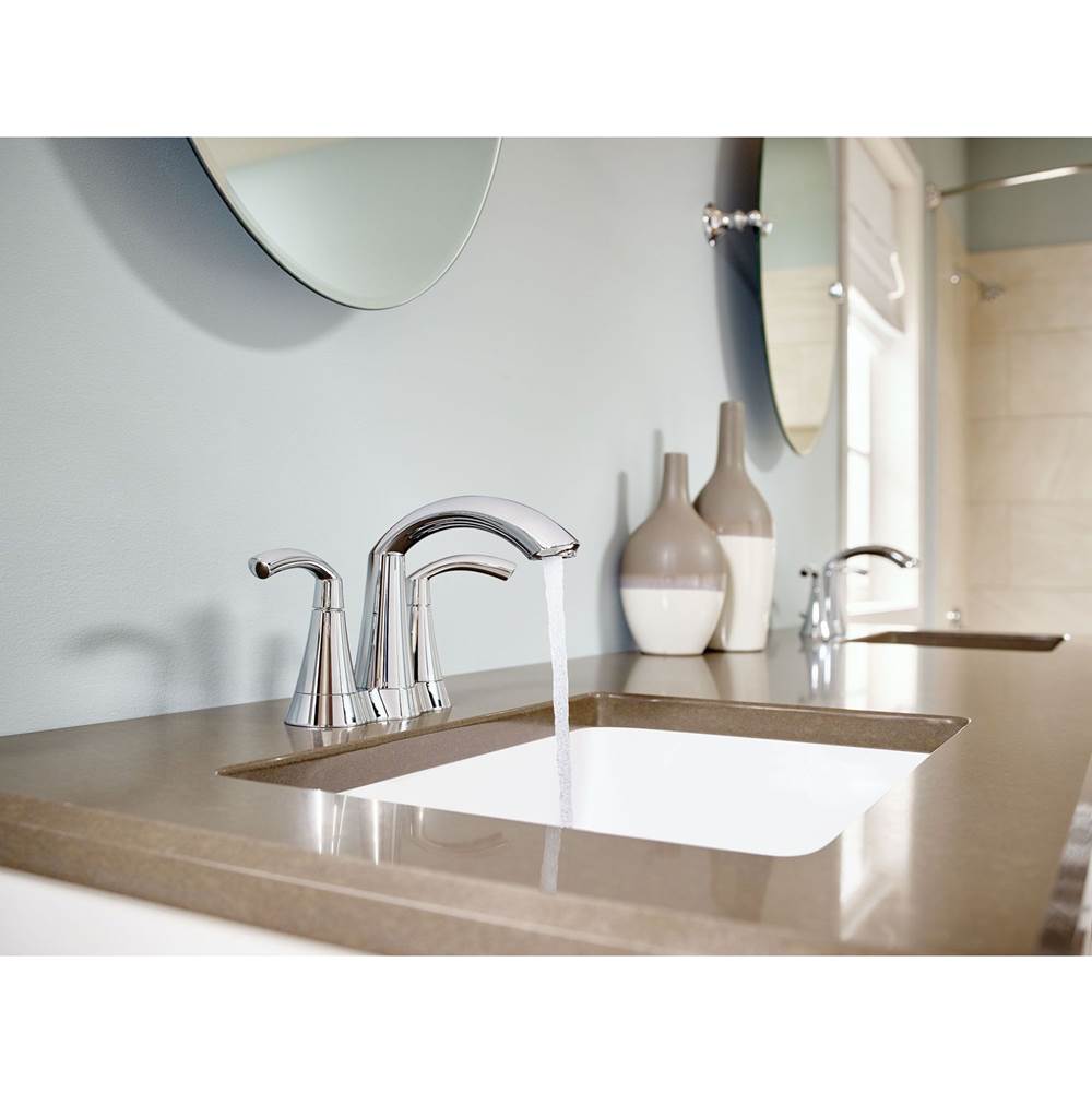 Glyde Two-Handle High Arc Centerset Bathroom Faucet, Chrome