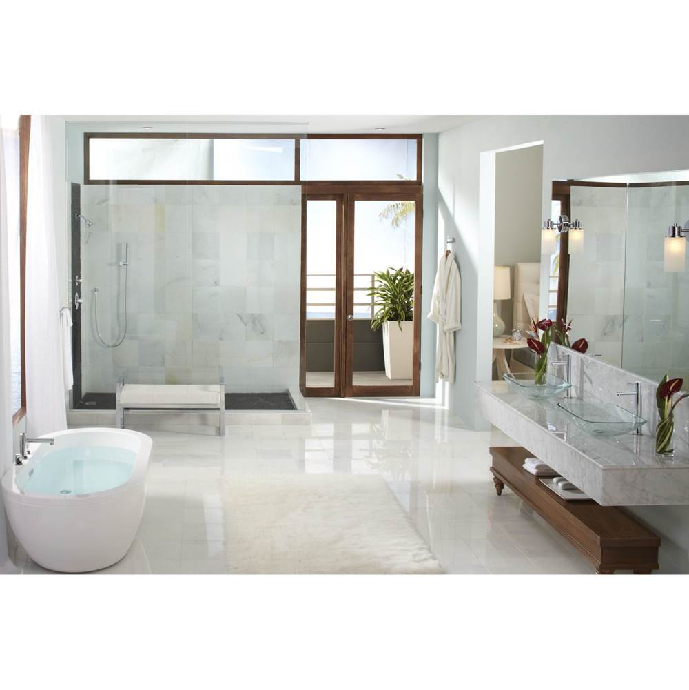 Align 2-Handle Deck Mount Roman Tub Faucet Trim Kit with Hand shower in Chrome (Valve Sold Separately)