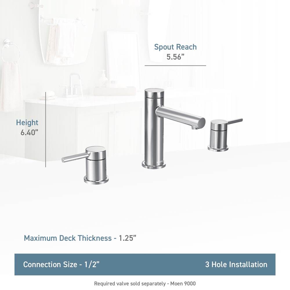 Align 8 in. Widespread 2-Handle Bathroom Faucet Trim Kit in Chrome (Valve Sold Separately)