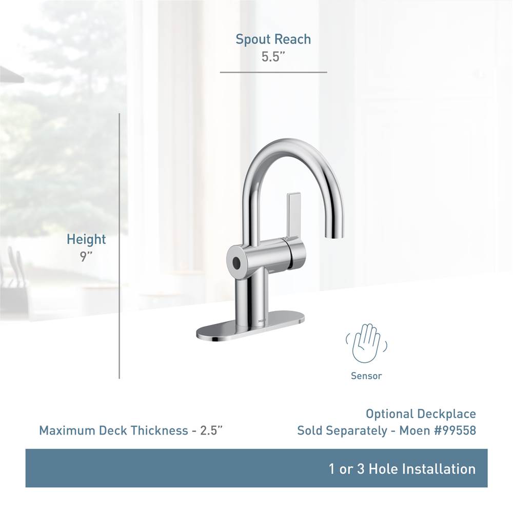 Cia Motionsense Wave Touchless Single Handle Bathroom Sink Faucet in Chrome