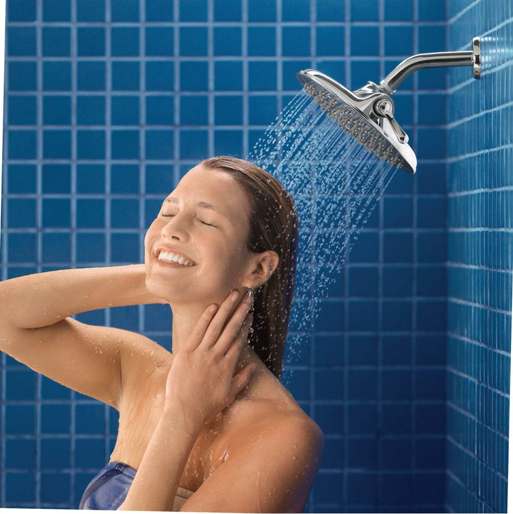 Velocity Two-Function 8-Inch Diameter Eco-Performance Rainshower Showerhead, Chrome