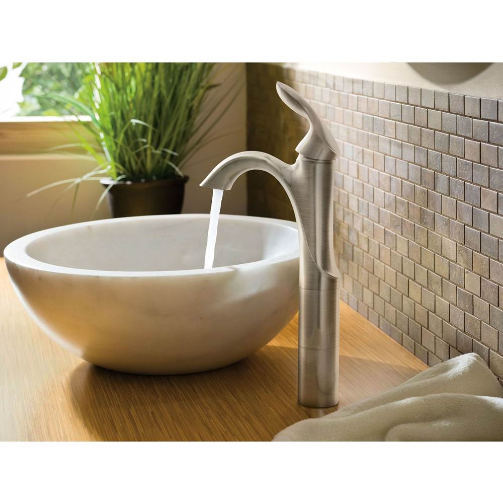 Eva One-Handle Single Hole Bathroom Sink Faucet with Optional Deckplate, Chrome