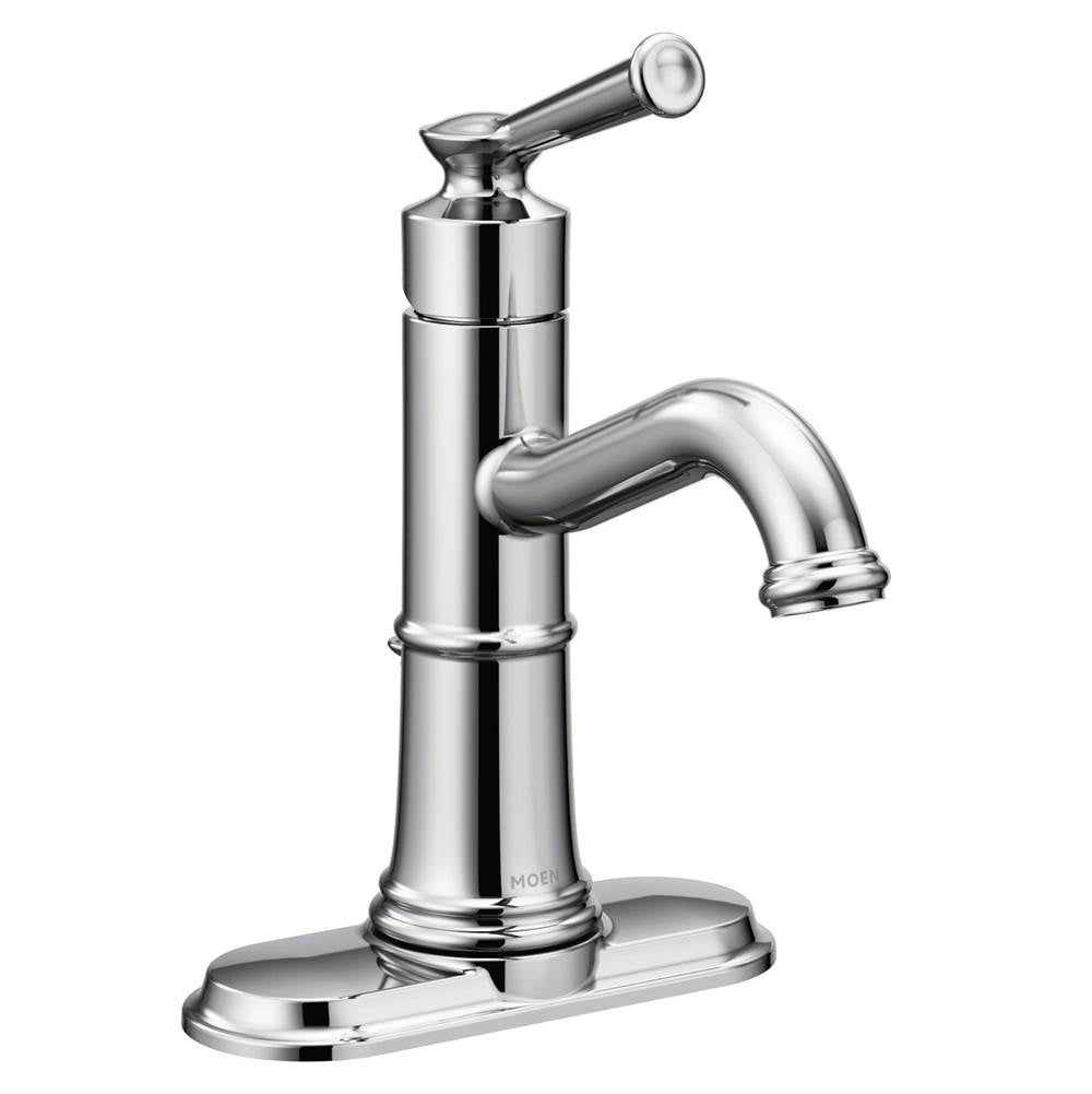 Belfield One-Handle Bathroom Sink Faucet with Drain Assembly and Optional Deckplate, Chrome