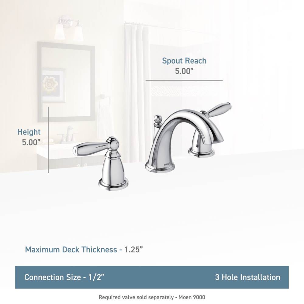 Brantford 8 in. Widespread 2-Handle High-Arc Bathroom Faucet Trim Kit in Chrome (Valve Sold Separately)
