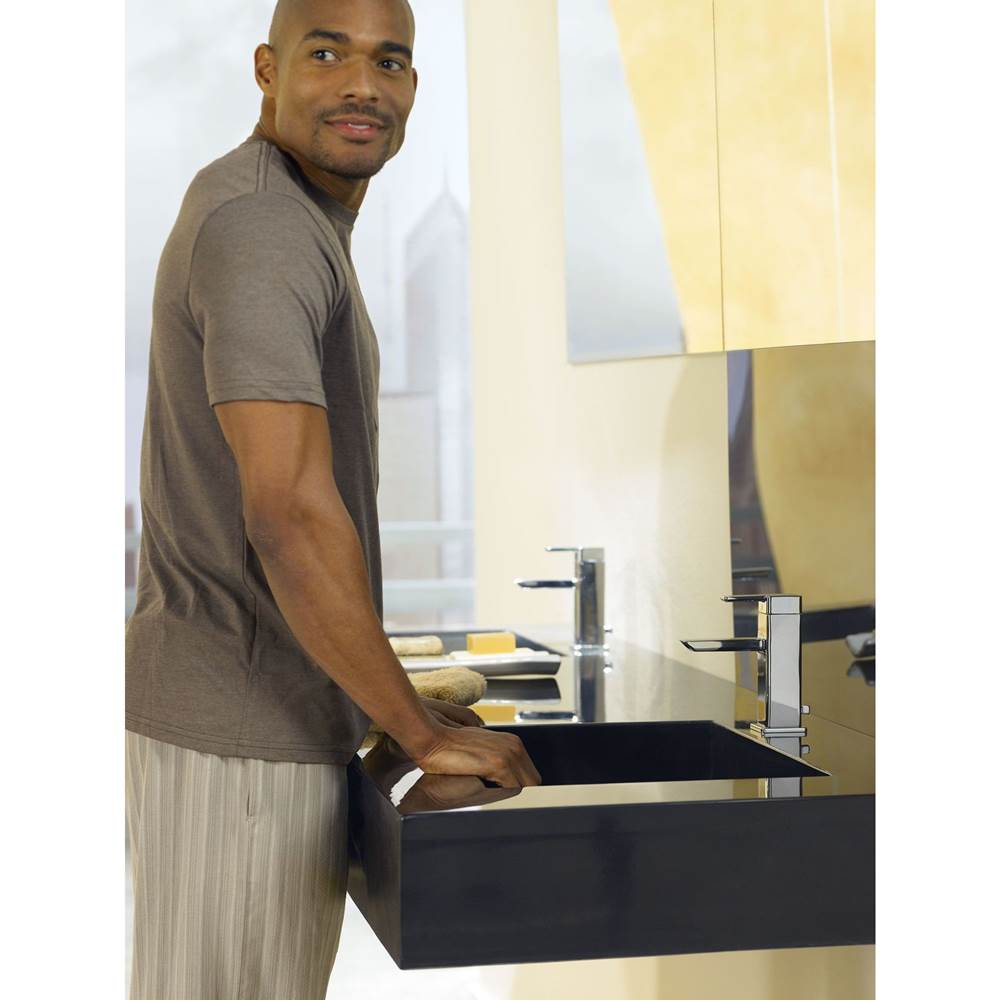 90 Degree One-Handle Modern Bathroom Faucet with Drain Assembly, Chrome