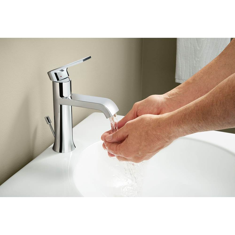 Genta LX One-Handle Single Hole Modern Bathroom Sink Faucet with Optional Deckplate, Chrome