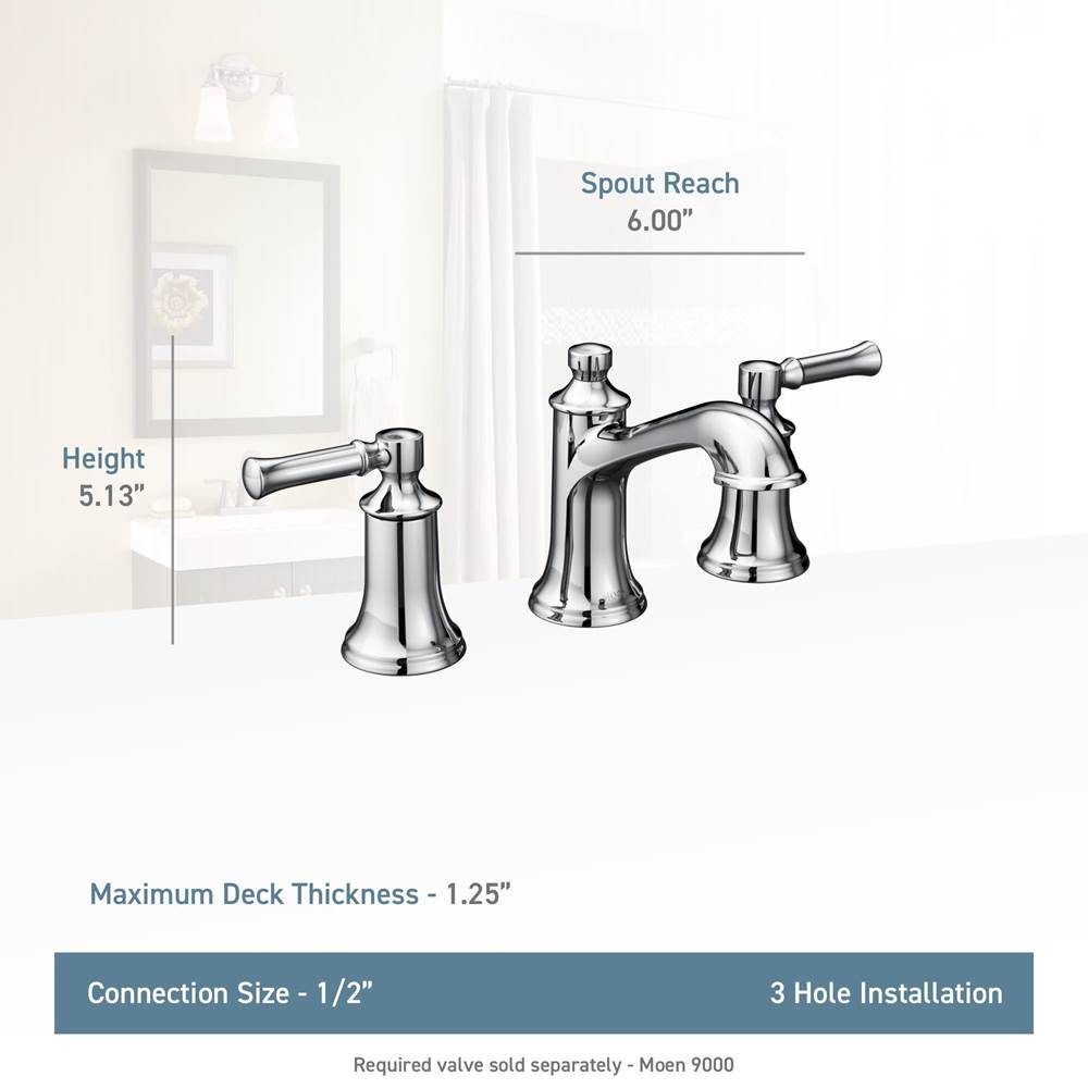 Dartmoor 8 in. Widespread 2-Handle Bathroom Faucet in Chrome (Valve Sold Separately)