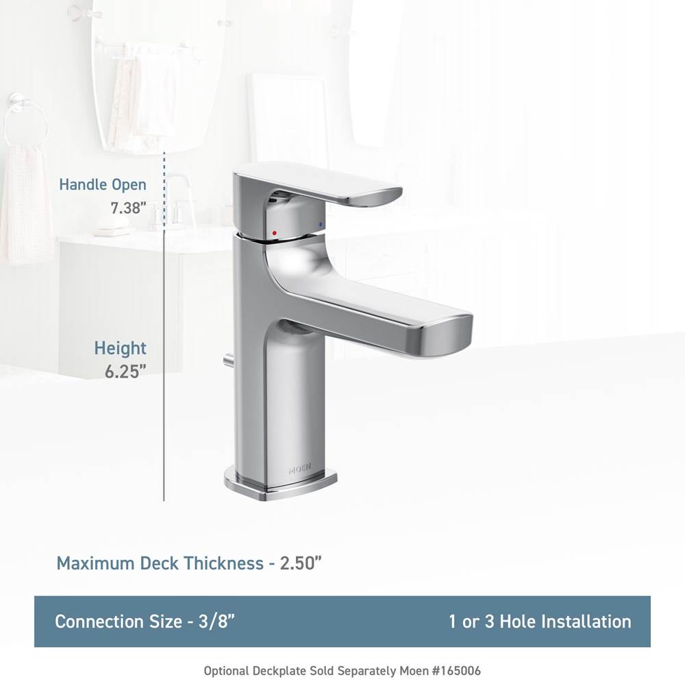 Rizon One-Handle Modern Bathroom Faucet with Drain Assembly, Chrome