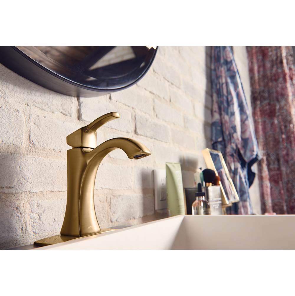 Voss One-Handle Single Hole Bathroom Sink Faucet with Optional Deckplate, Chrome