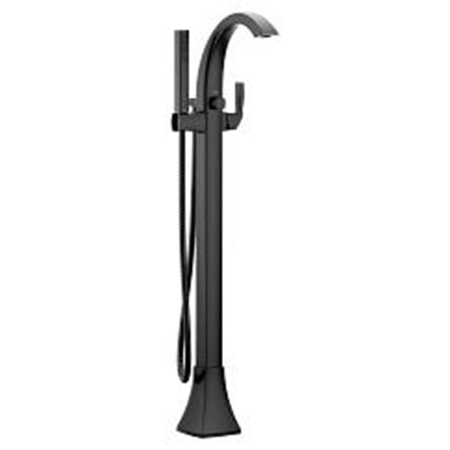 Moen - Matte black one-handle tub filler includes hand shower - Matte Black