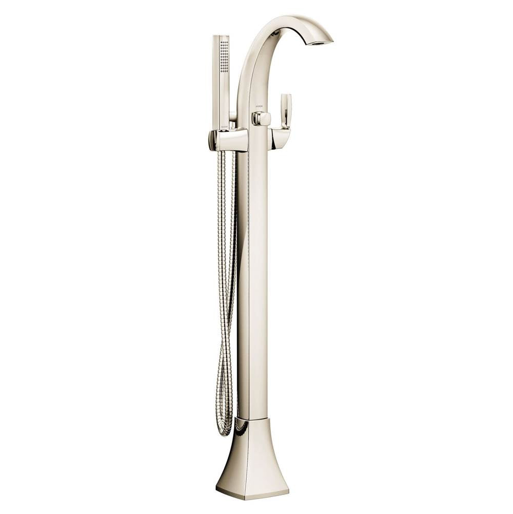 Voss One-Handle Freestanding Floor Mount Tub Filler with Handshower, Chrome