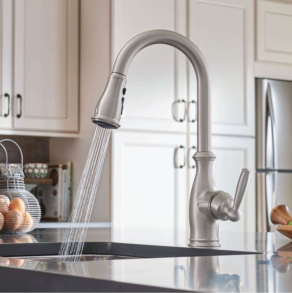 Brantford One-Handle Pulldown Kitchen Faucet Featuring Power Boost and Reflex, Chrome