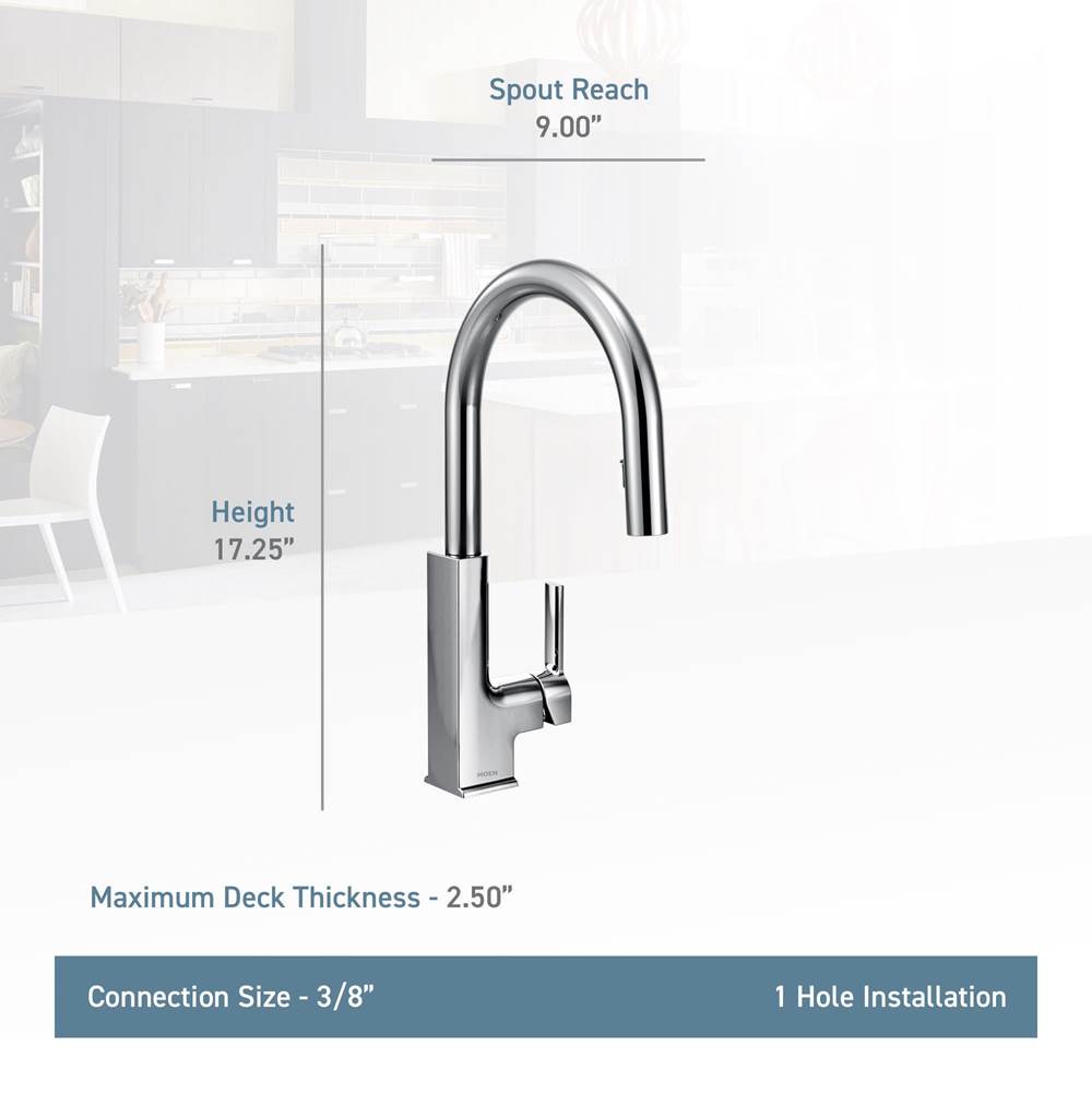 STO One-Handle High Arc Pulldown Kitchen Faucet with Power Clean, Chrome