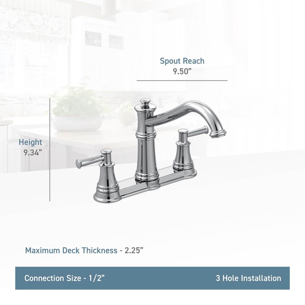 Belfield High-Arc 2-Handle Standard Kitchen Faucet in Matte Black