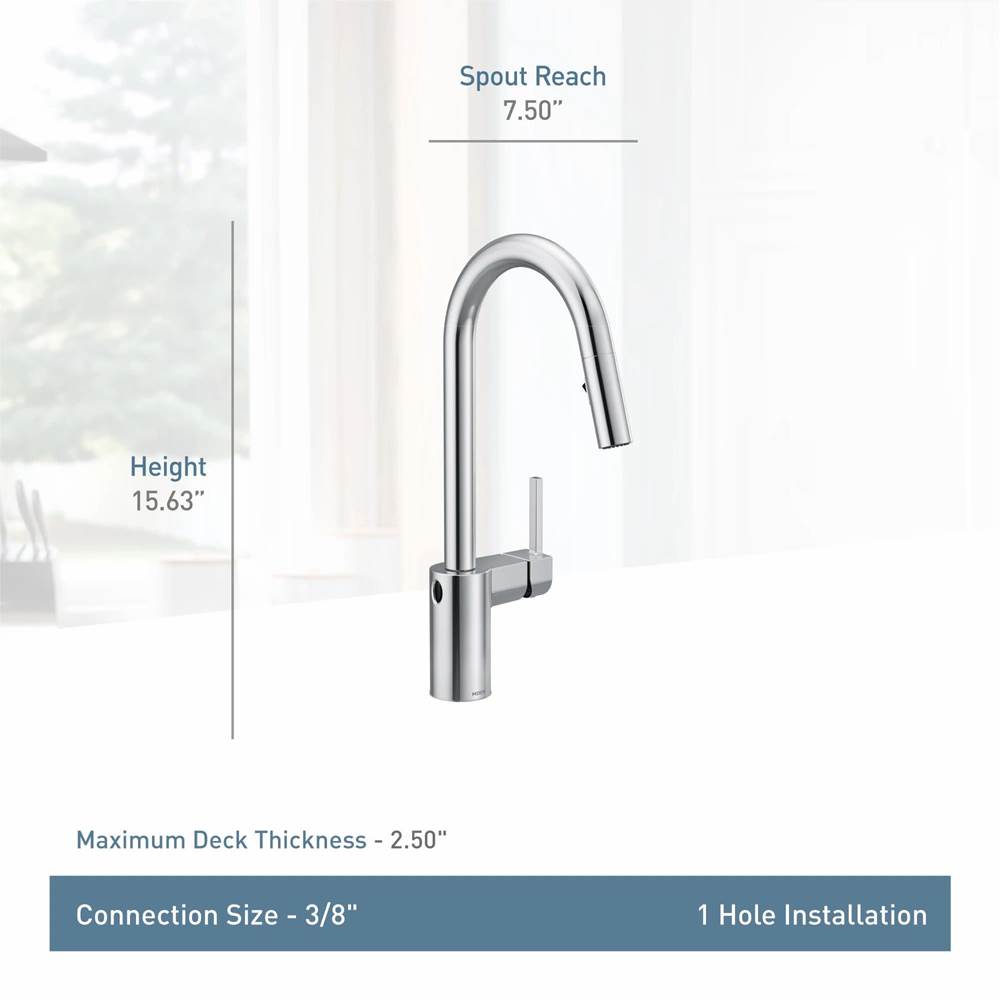 Align Motionsense Wave One-Sensor Touchless One-Handle High Arc Modern Pulldown Kitchen Faucet with Reflex, Brushed Gold