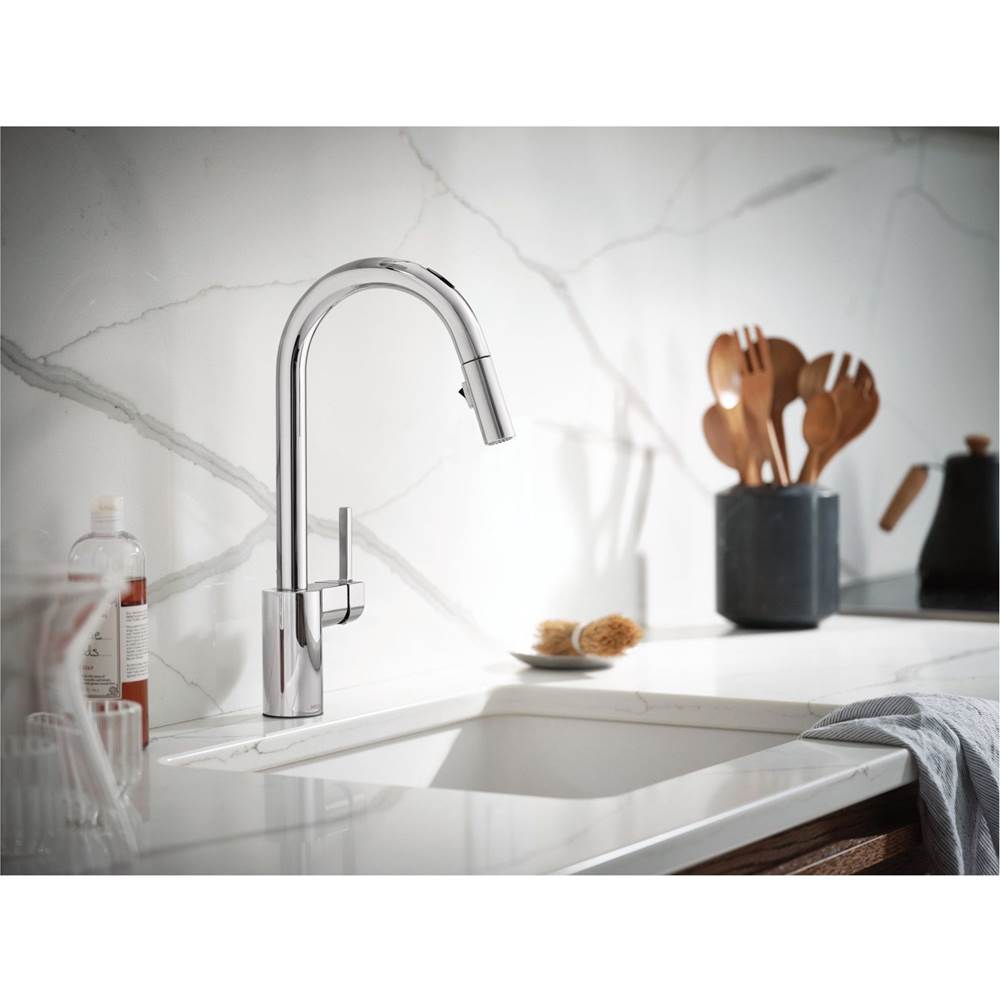 Align Smart Faucet Touchless Pull Down Sprayer Kitchen Faucet with Voice Control and Power Boost, Brushed Gold