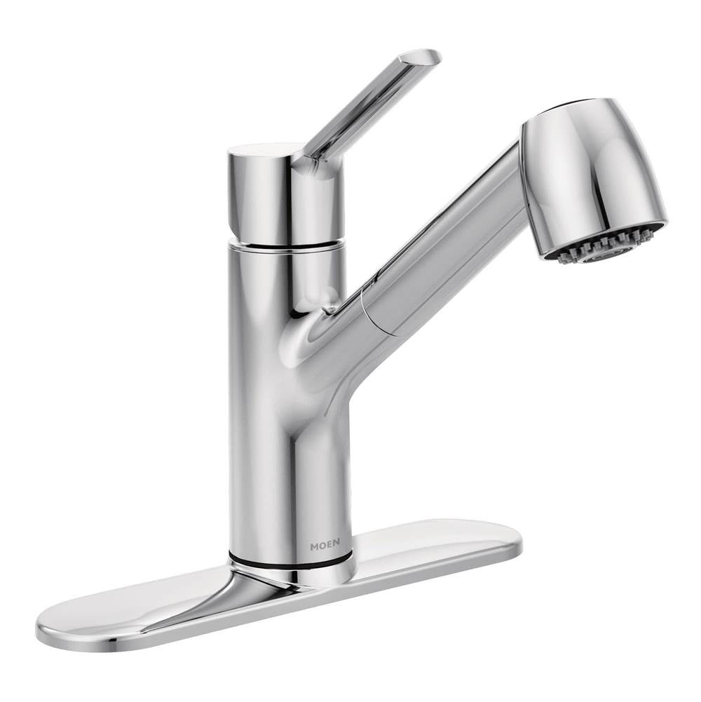 Method One-Handle Pullout Modern Kitchen Faucet with Power Clean, Chrome