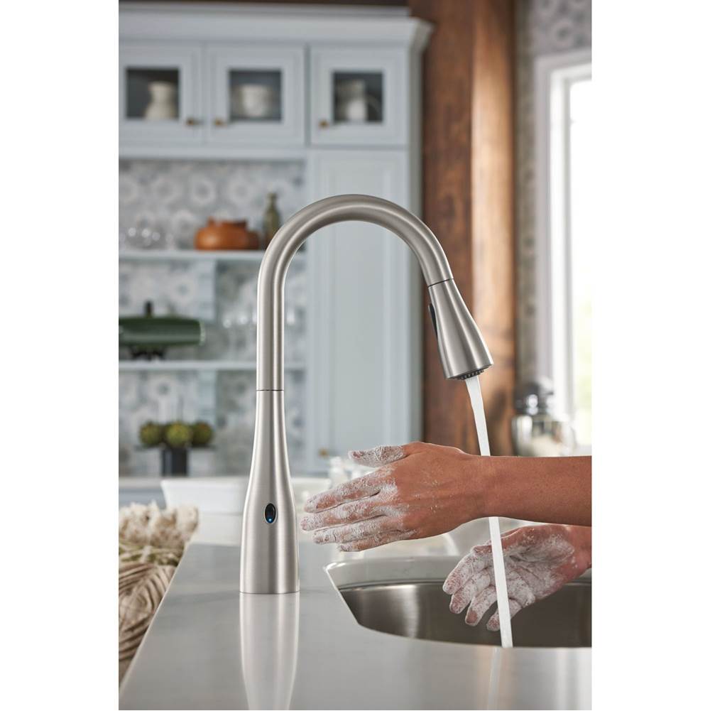Arbor Motionsense Wave Sensor Touchless One-Handle Pulldown Kitchen Faucet Featuring Power Clean, Matte Black