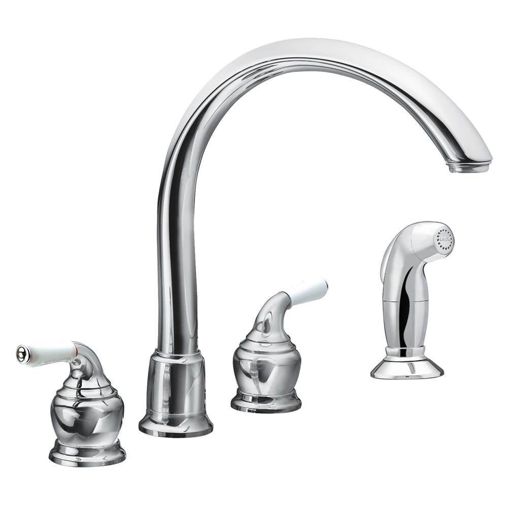 Monticello Replacement Handle Knob Insert, Porcelain and Chrome (2-Pack)