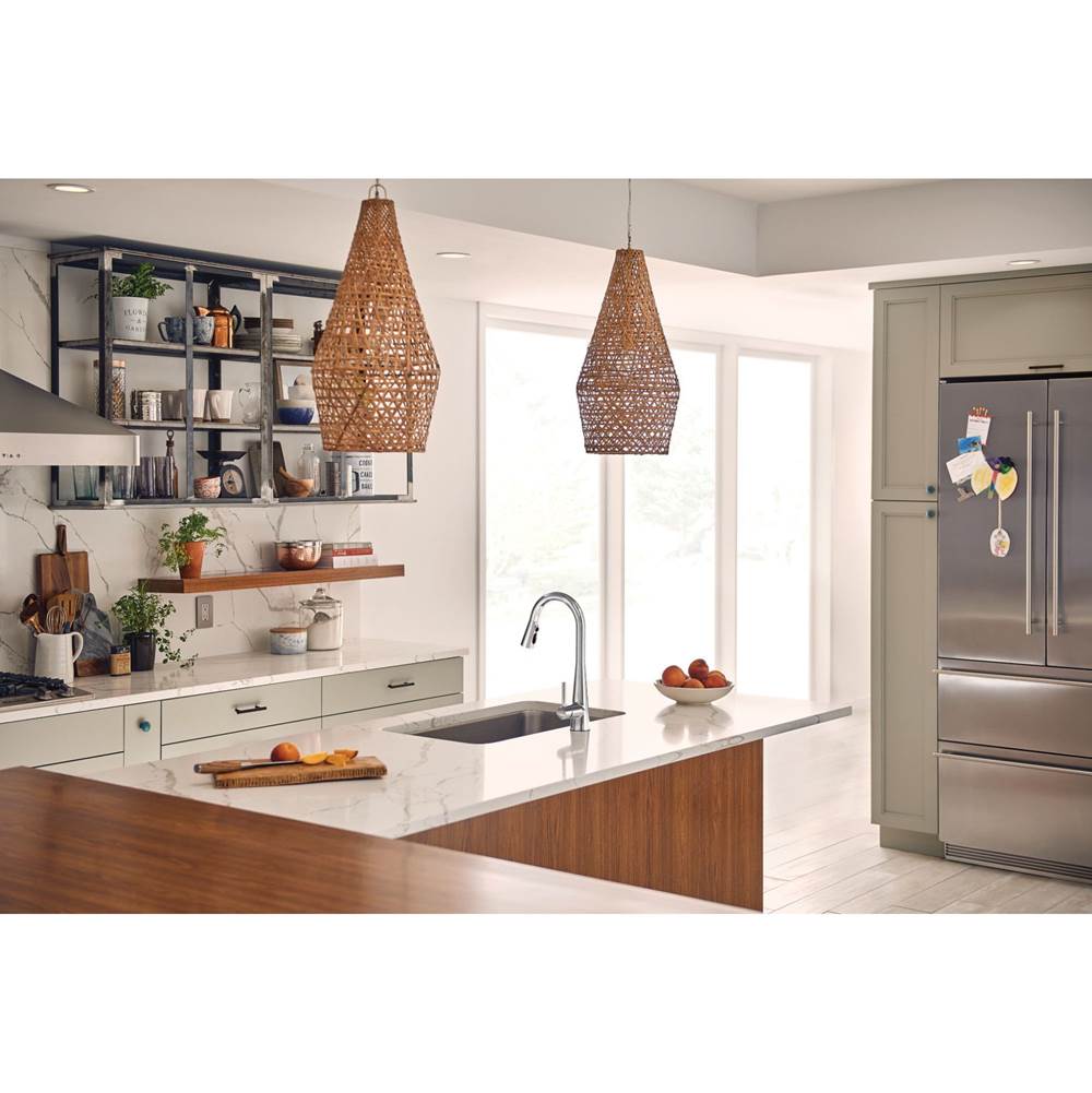 Sleek Smart Faucet Touchless Pull Down Sprayer Kitchen Faucet with Voice Control and Power Boost, Brushed Gold