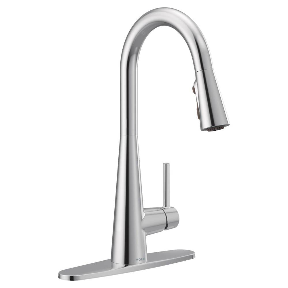 Sleek One-Handle High Arc Pulldown Kitchen Faucet Featuring Power Boost, Chrome