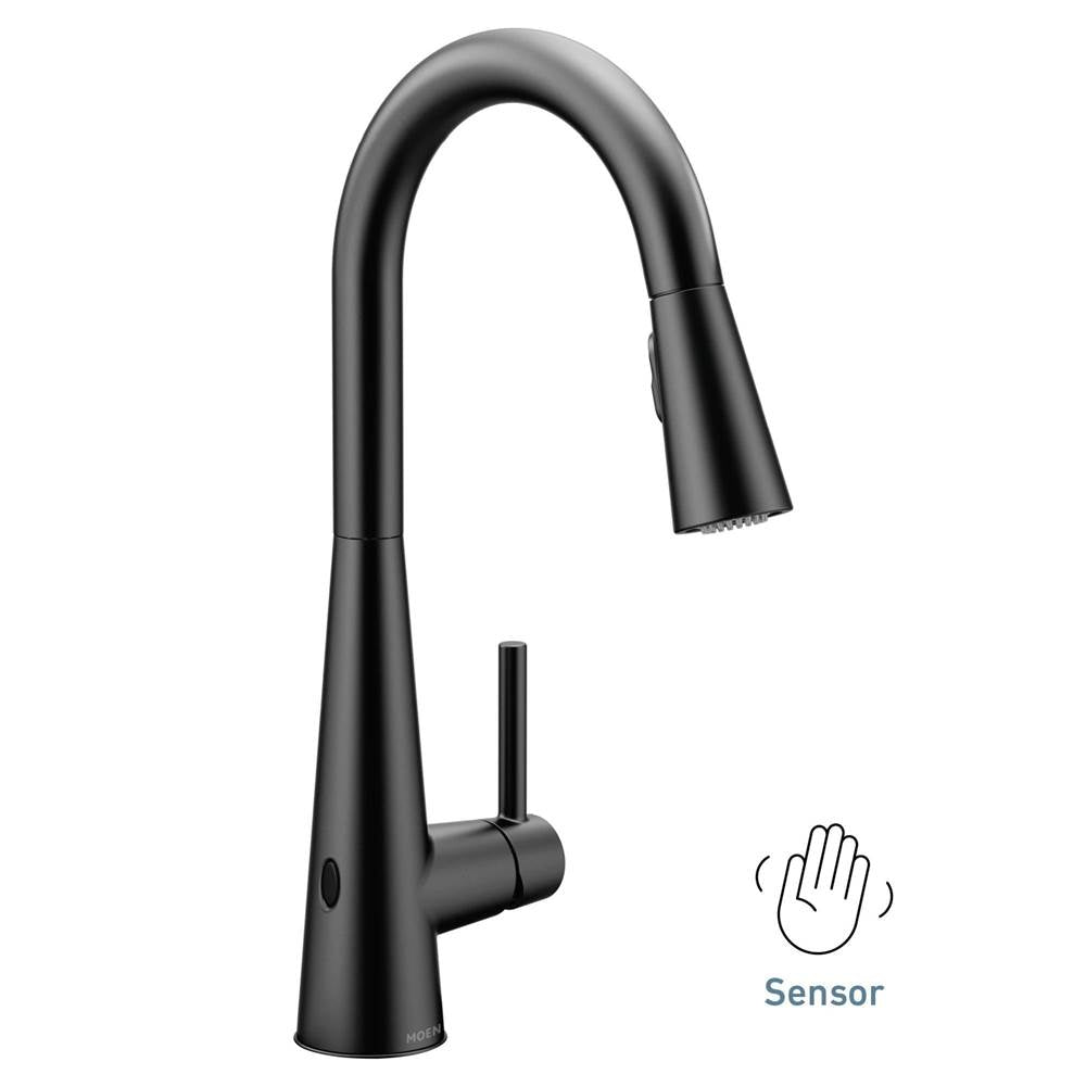 Sleek Motionsense Wave Sensor Touchless One-Handle High Arc Pulldown Modern Kitchen Faucet Featuring Power Clean, Brushed Gold