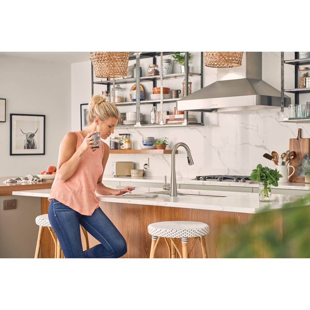 Sleek One-Handle High Arc Pulldown Kitchen Faucet Featuring Power Boost, Chrome