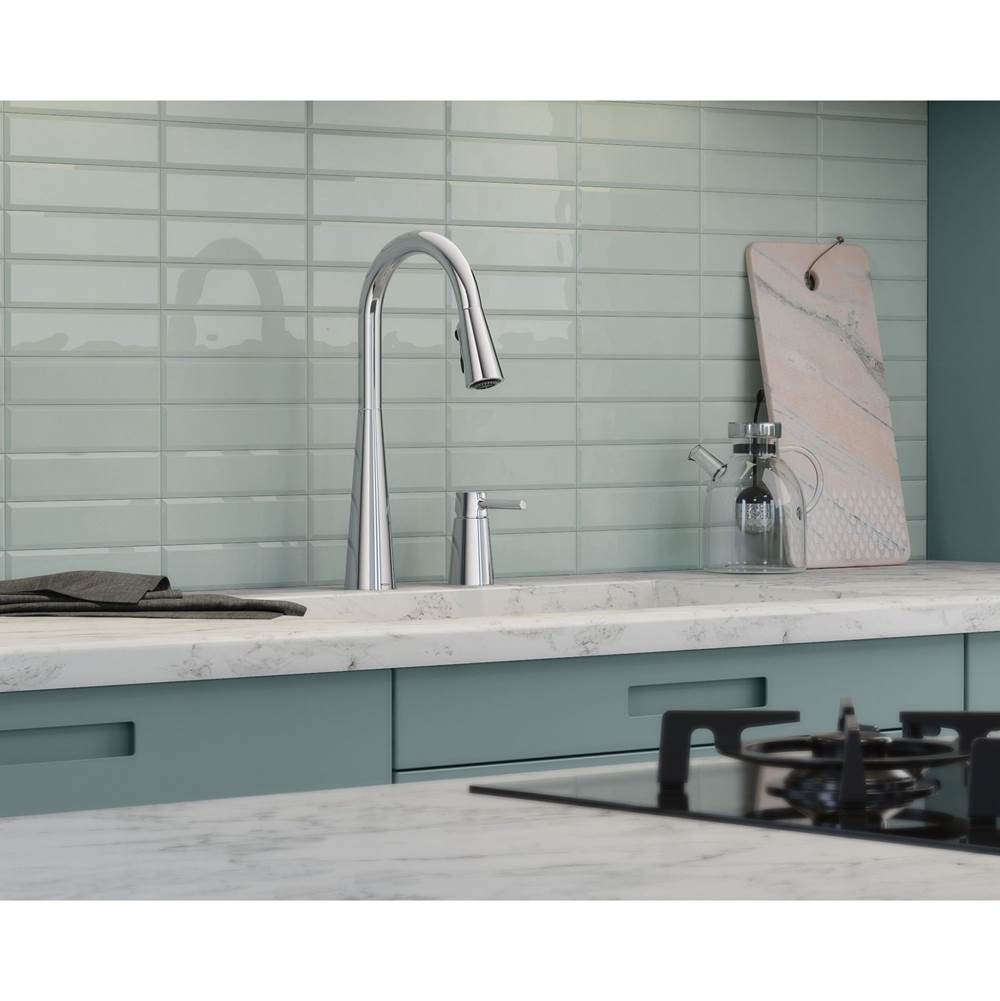 Sleek Single-Handle Standard Kitchen Faucet with Side Sprayer in Chrome