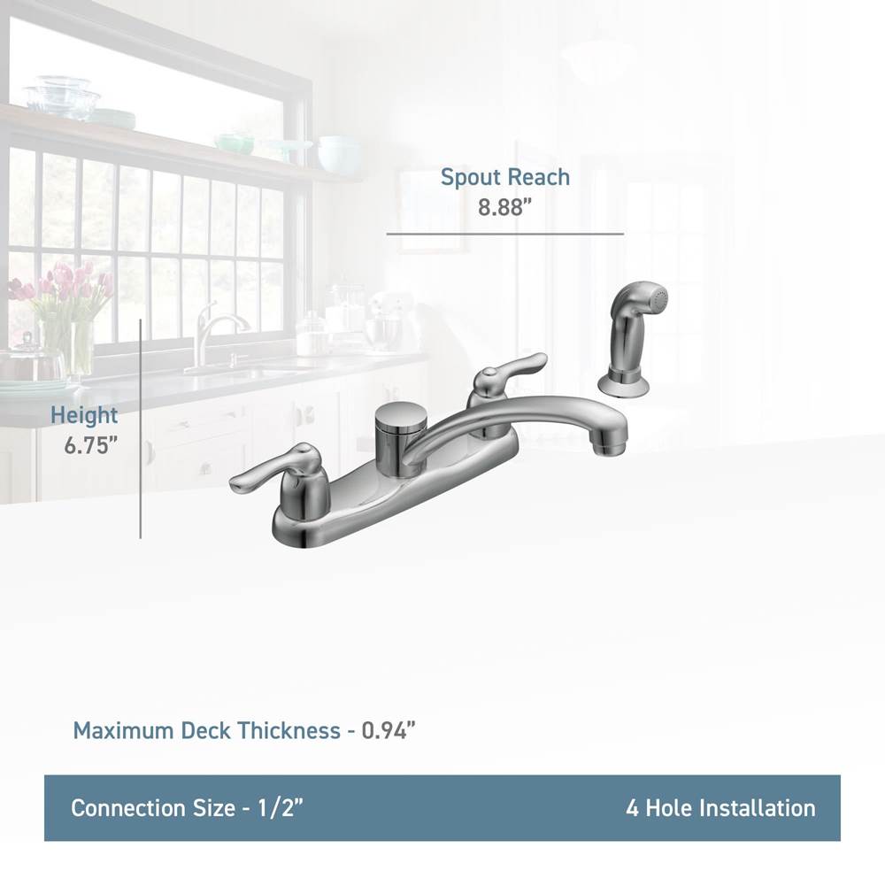 Two-Handle Kitchen Faucet, Chrome
