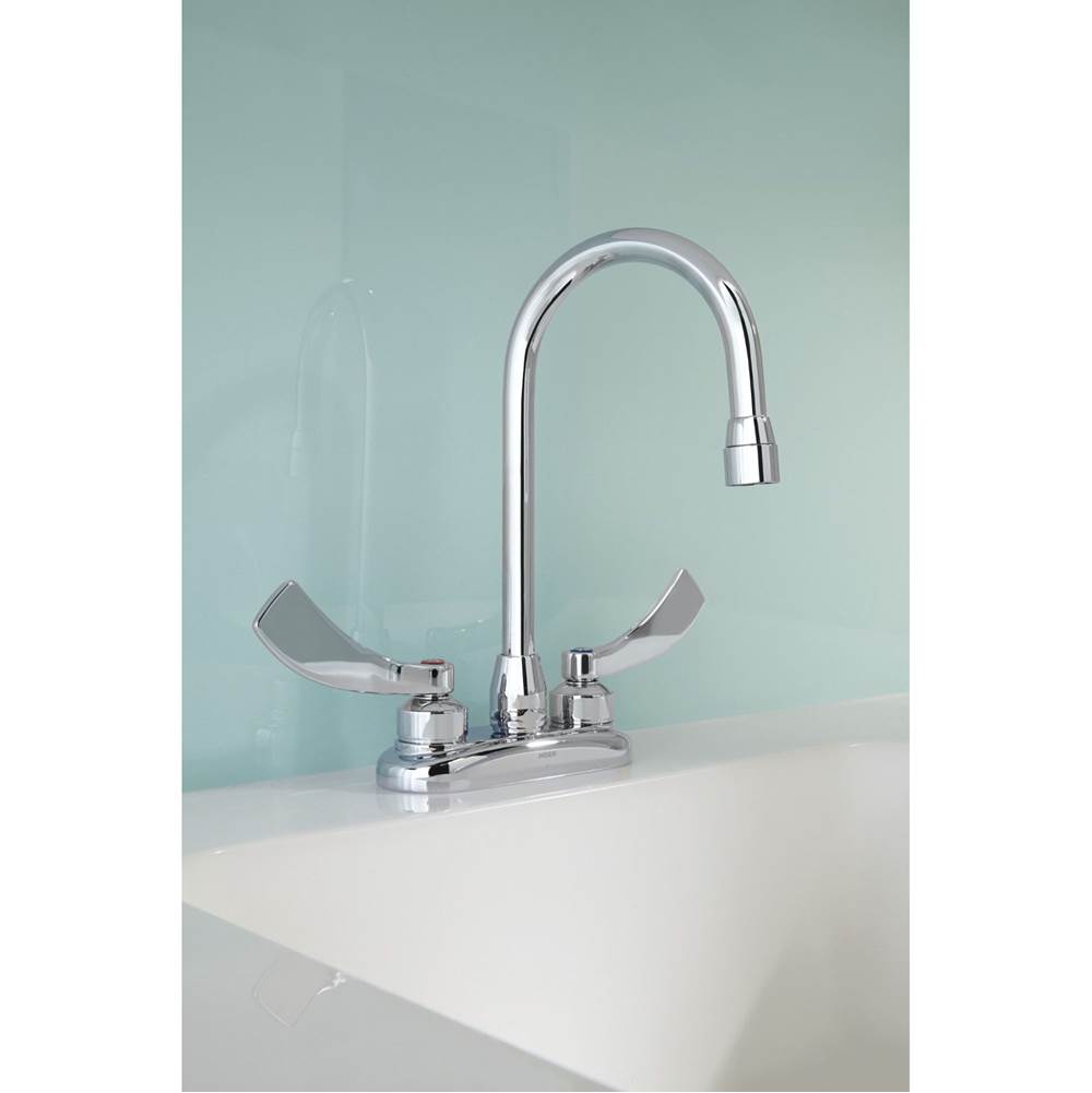 Chrome two-handle lavatory faucet
